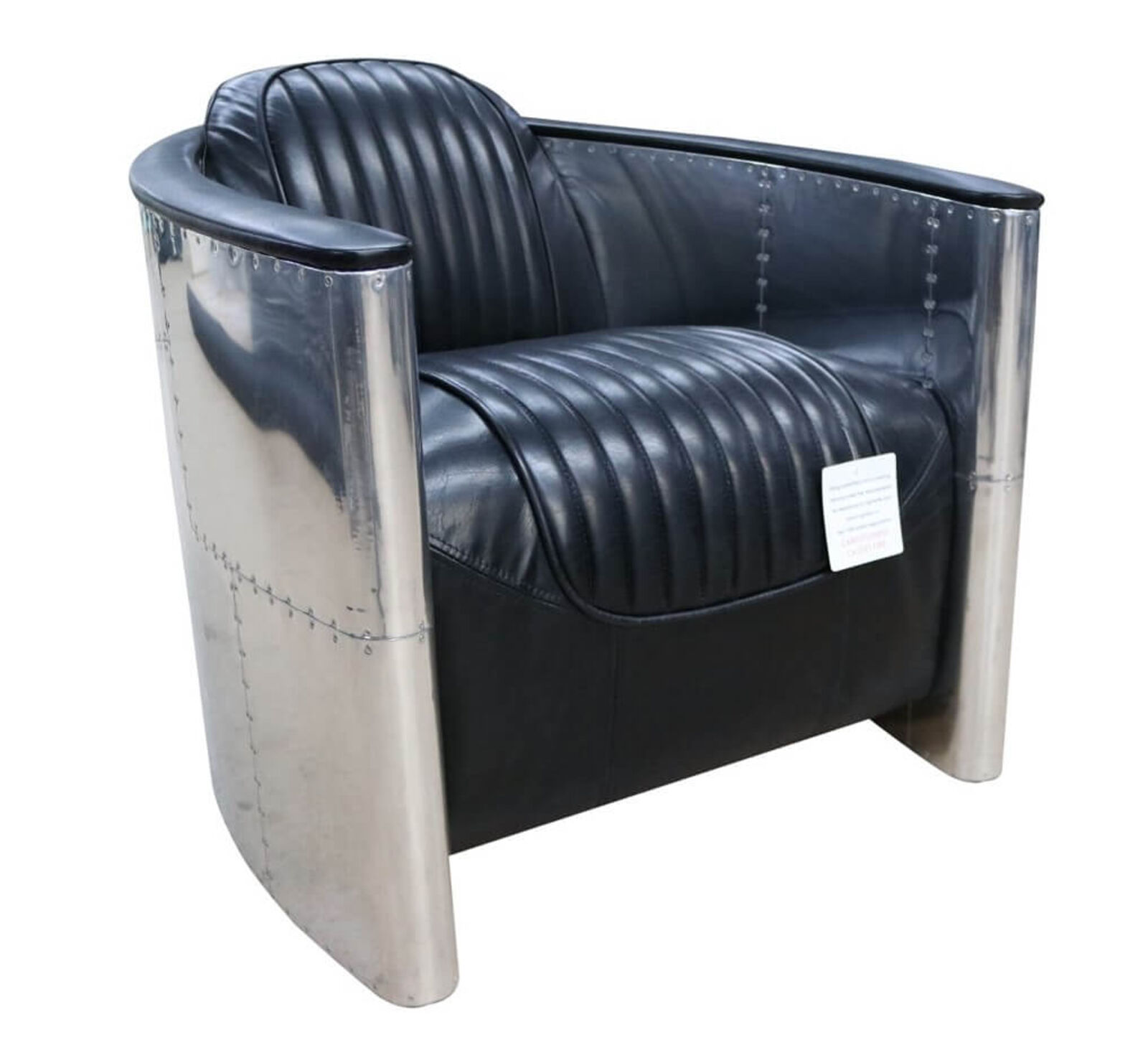 Product photograph of Aviator Pilot Vintage Distressed Black Real Leather Chair from Designer Sofas 4U