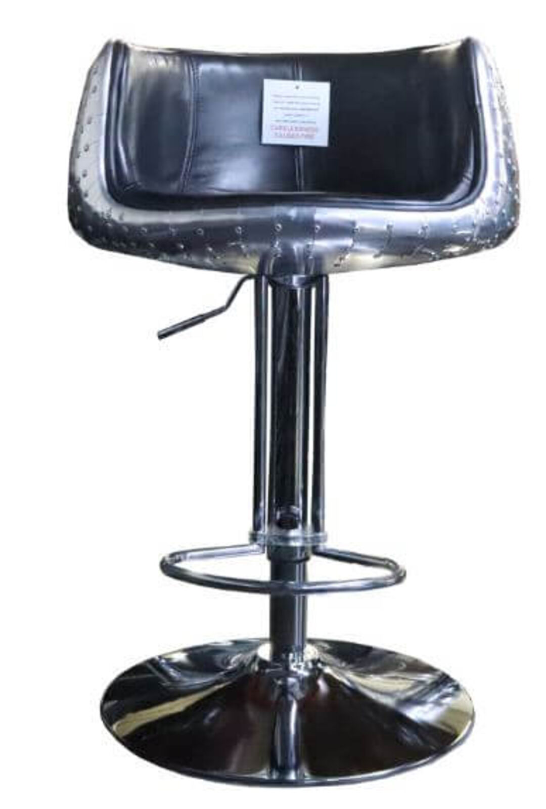 Product photograph of Aviator Vintage Distressed Black Leather Barstool from Designer Sofas 4U