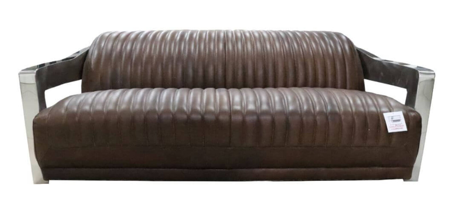 Product photograph of Aviator Vintage Retro 3 Seater Distressed Brown Leather Sofa from Designer Sofas 4U