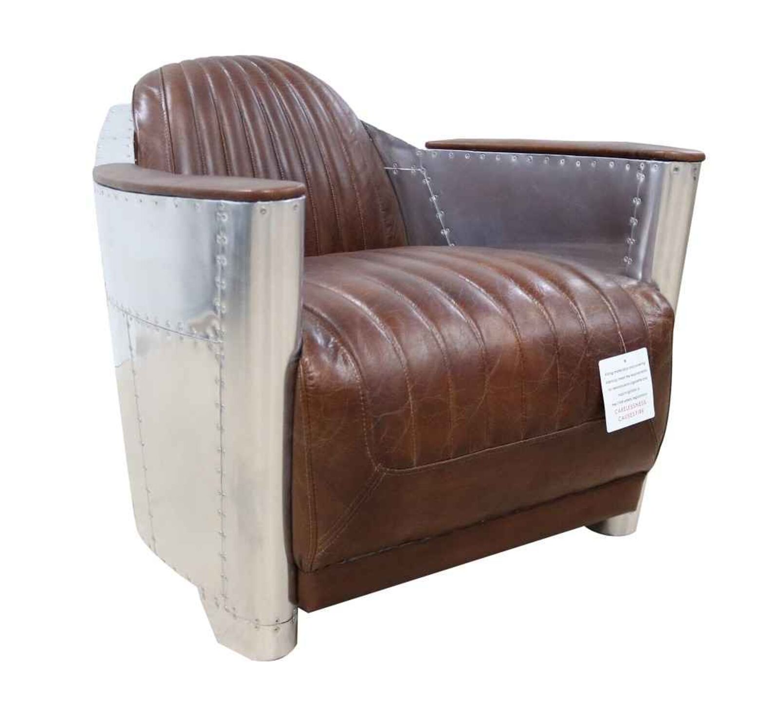 Product photograph of Aviator Vintage Rocket Tub Chair Distressed Brown Real Leather from Designer Sofas 4U