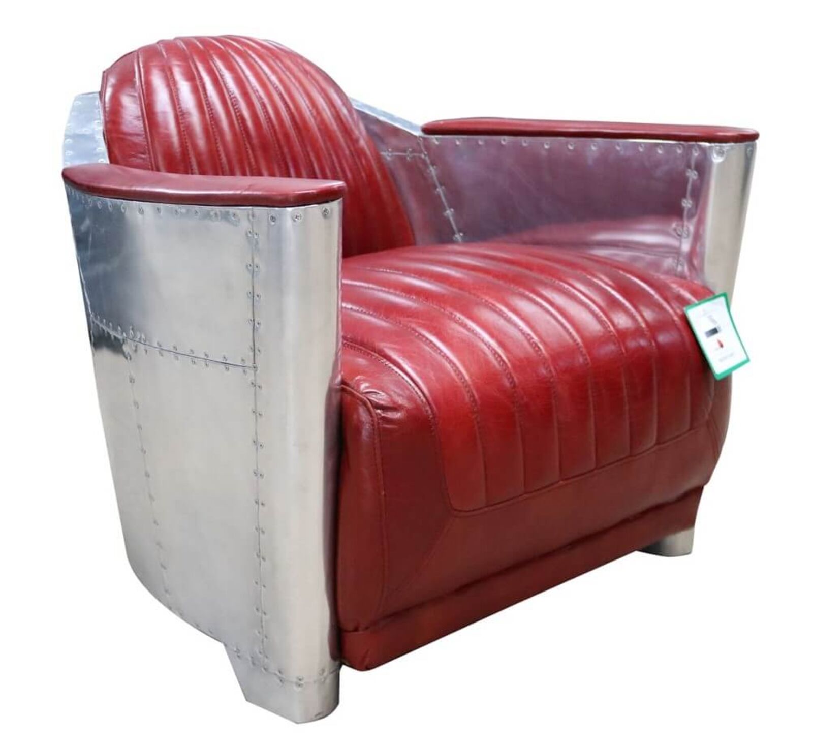 Product photograph of Aviator Vintage Rocket Tub Chair Distressed Rouge Red Real Leather from Designer Sofas 4U