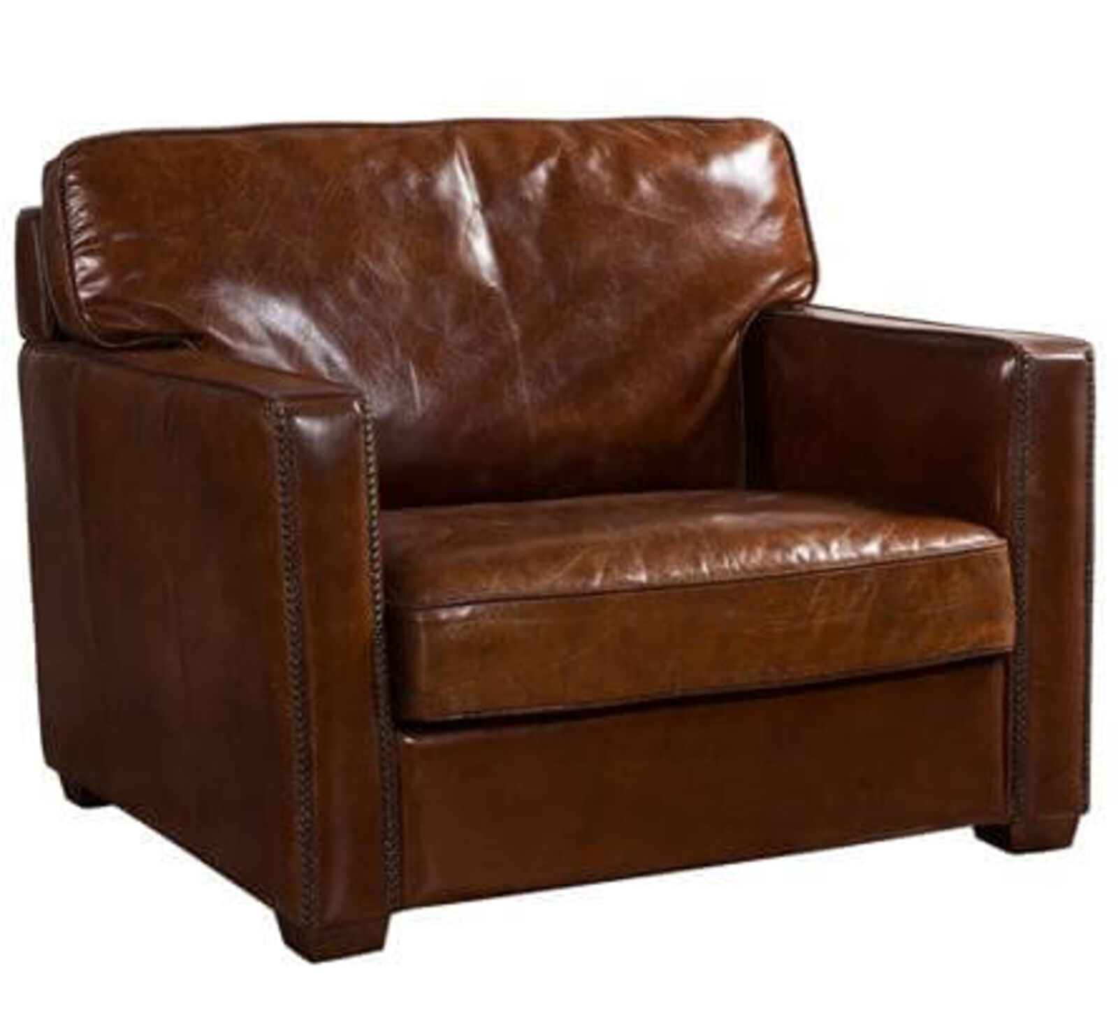 Product photograph of Battersea Vintage Distressed Leather Armchair from Designer Sofas 4U