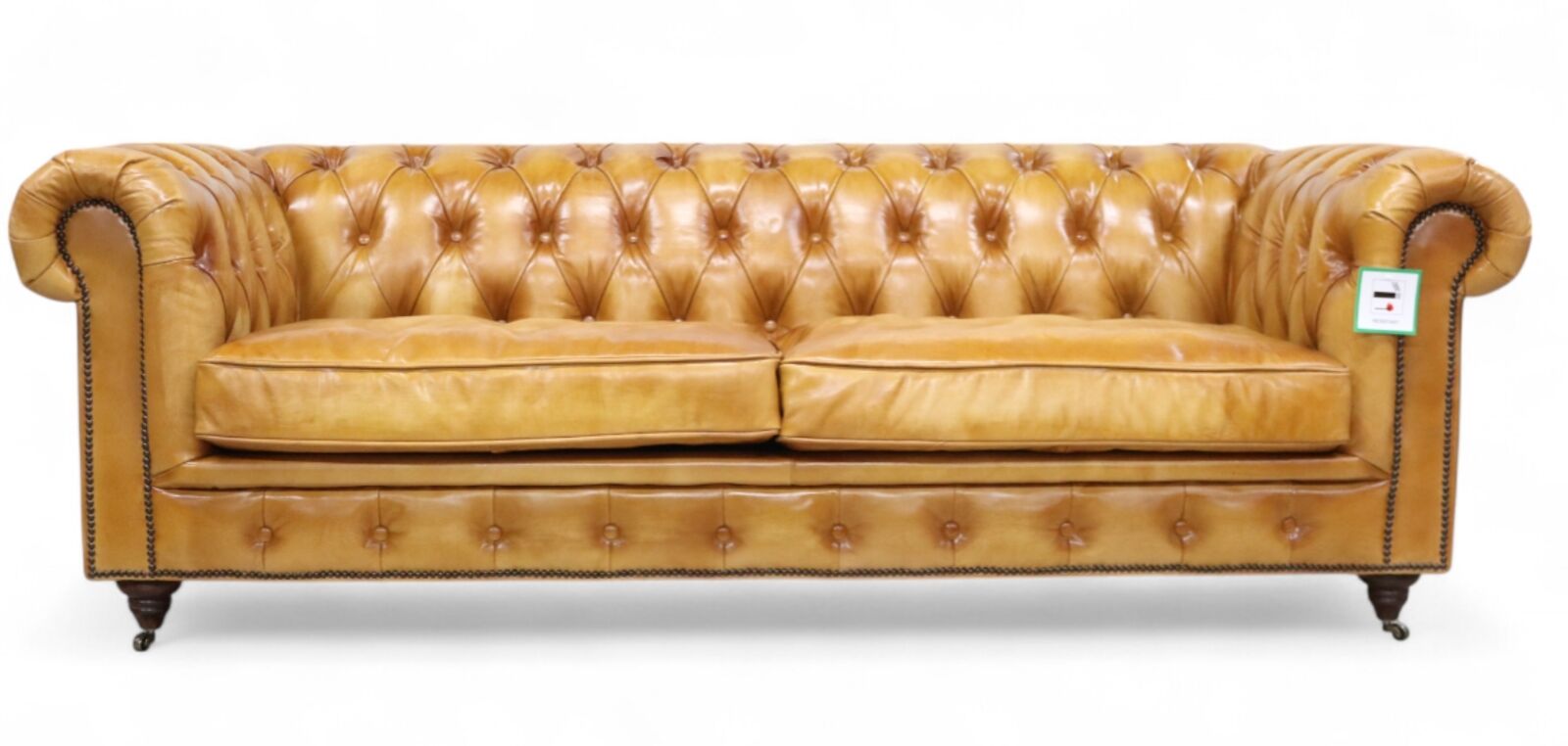 Product photograph of Berlin Chesterfield 3 Seater Sofa Vintage Hand Wash Tan Leather from Designer Sofas 4U