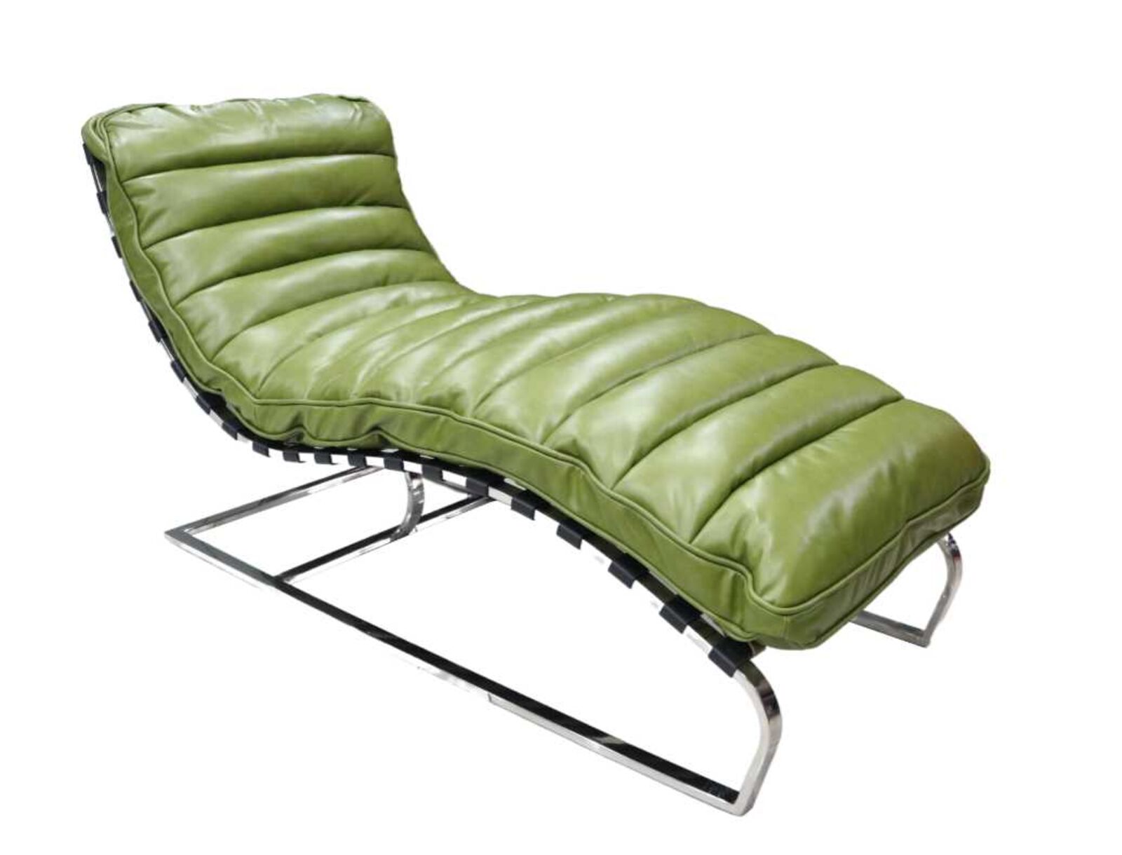 Product photograph of Bilbao Daybed Vintage Nappa Olive Green Leather Chaise Lounge from Designer Sofas 4U