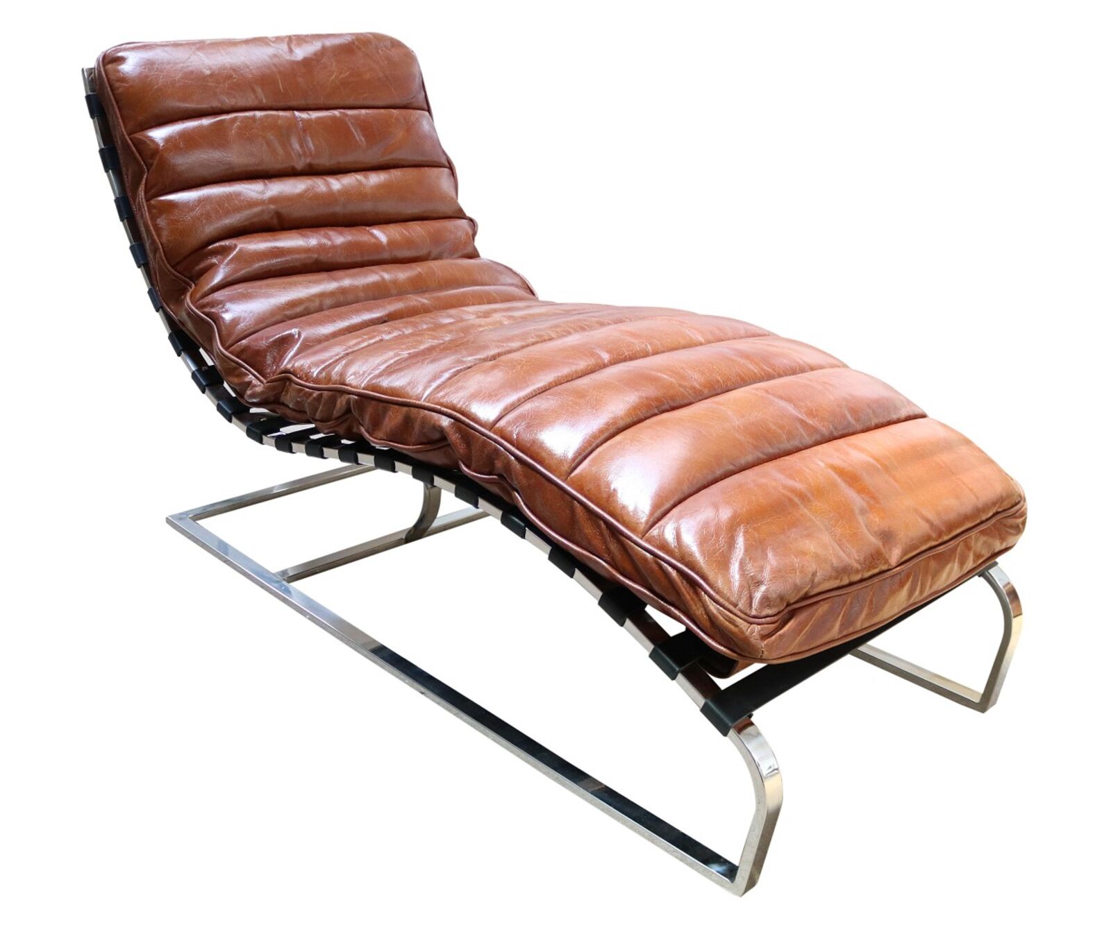 Product photograph of Bilbao Daybed Vintage Tan Distressed Leather Chaise Lounge from Designer Sofas 4U
