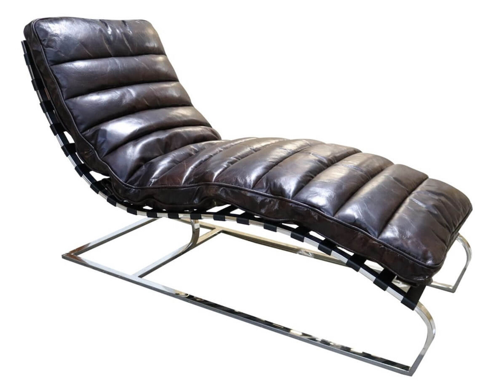 Product photograph of Bilbao Daybed Vintage Tobacco Brown Distressed Leather Chaise Lounge from Designer Sofas 4U