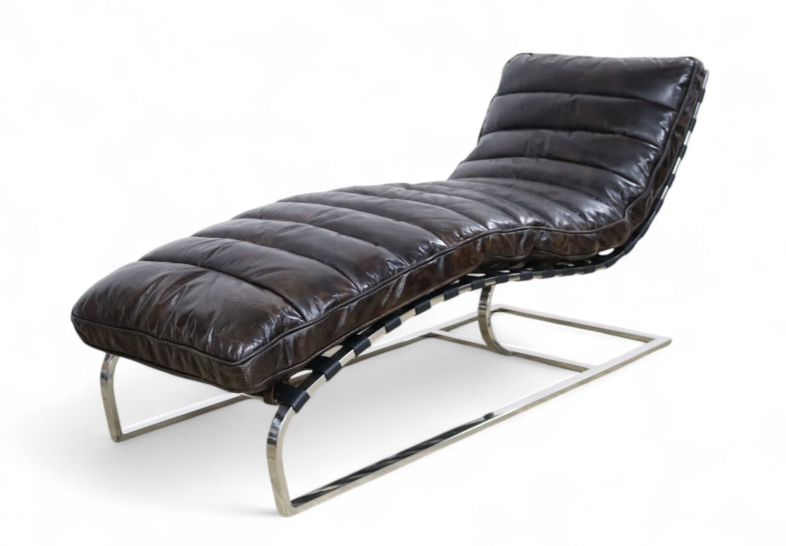 Product photograph of Bilbao Daybed Vintage Tobacco Brown Distressed Leather Chaise Lounge from Designer Sofas 4U