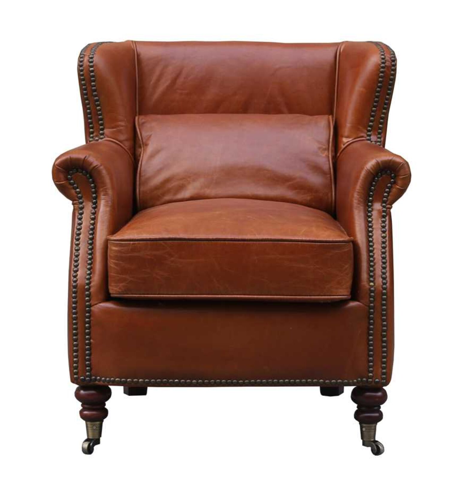 Product photograph of Bodhi Vintage Tan Leather Armchair from Designer Sofas 4U