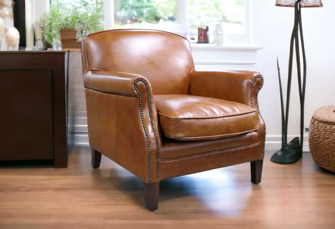 Affordable leather outlet armchair