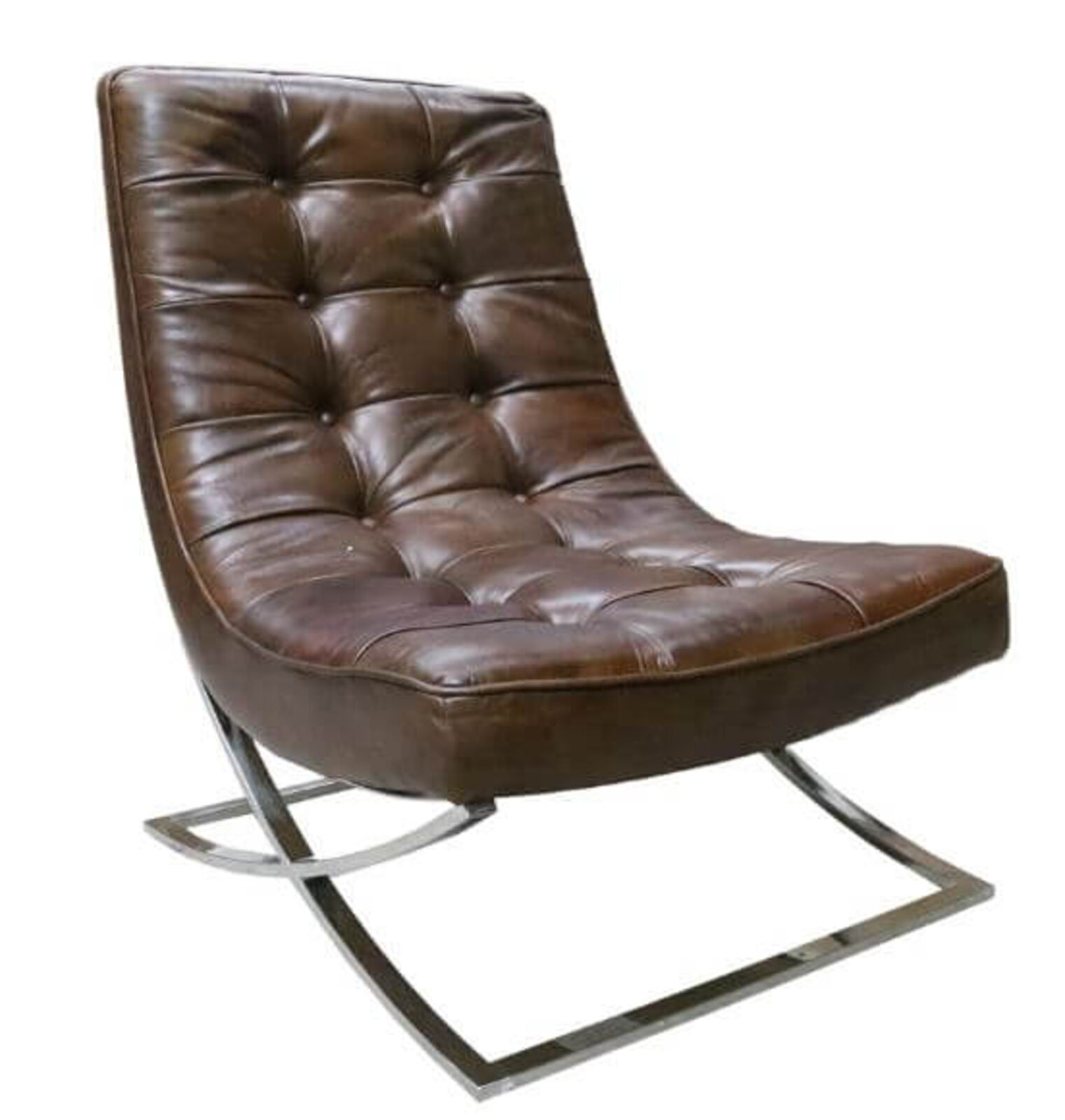 Product photograph of Chesterfield Buttoned Vintage Brown Lounge Chair from Designer Sofas 4U