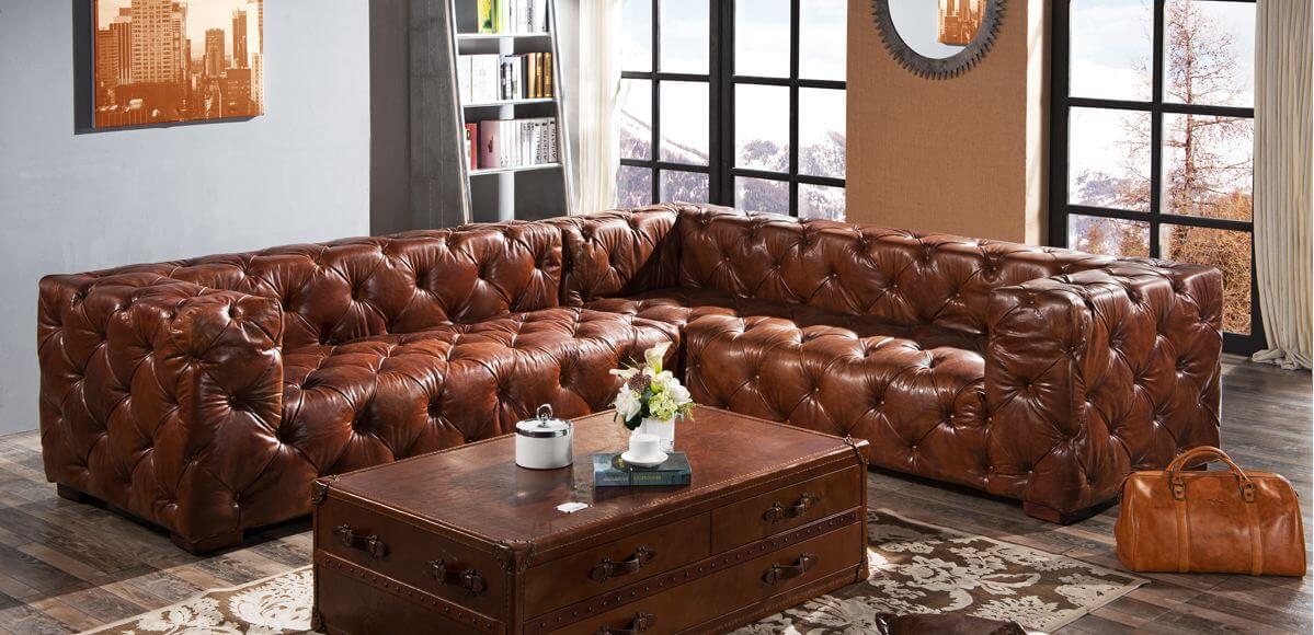 cheap brown leather corner sofa