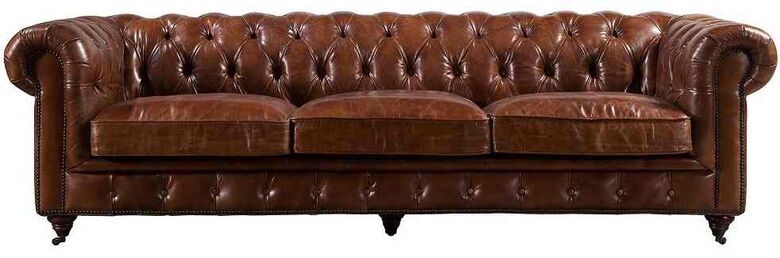 Distressed Leather Chesterfield 2 Seater Sofa Timeless Style