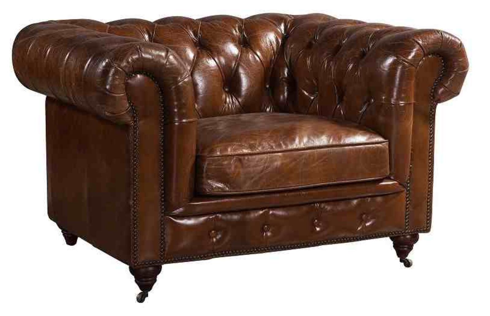 Product photograph of Chesterfield Buttoned Vintage Distressed Leather Club Chair from Designer Sofas 4U