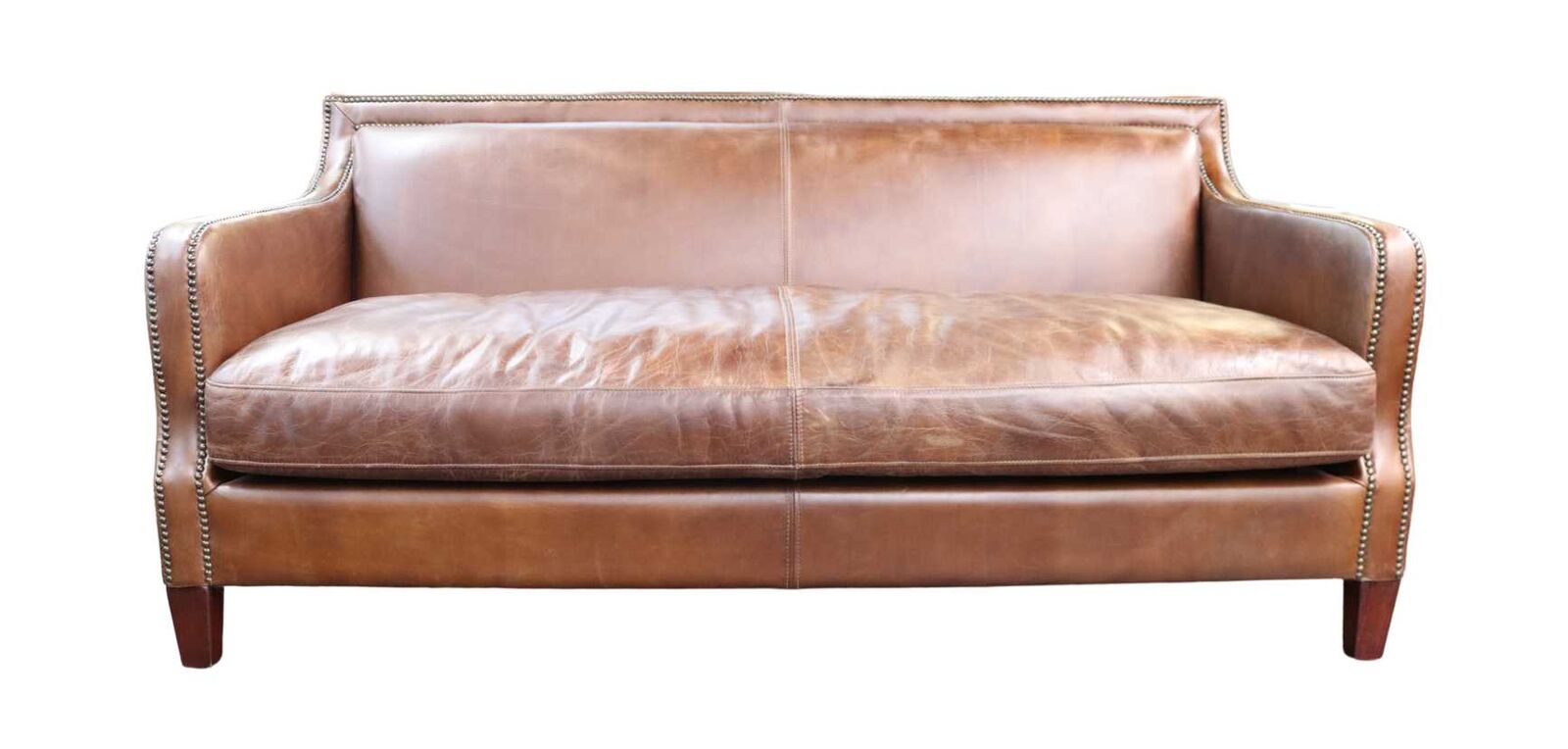 Product photograph of Chichester Vintage Brown Distressed Leather 3 Seater Stud Sofa Amp Hellip from Designer Sofas 4U