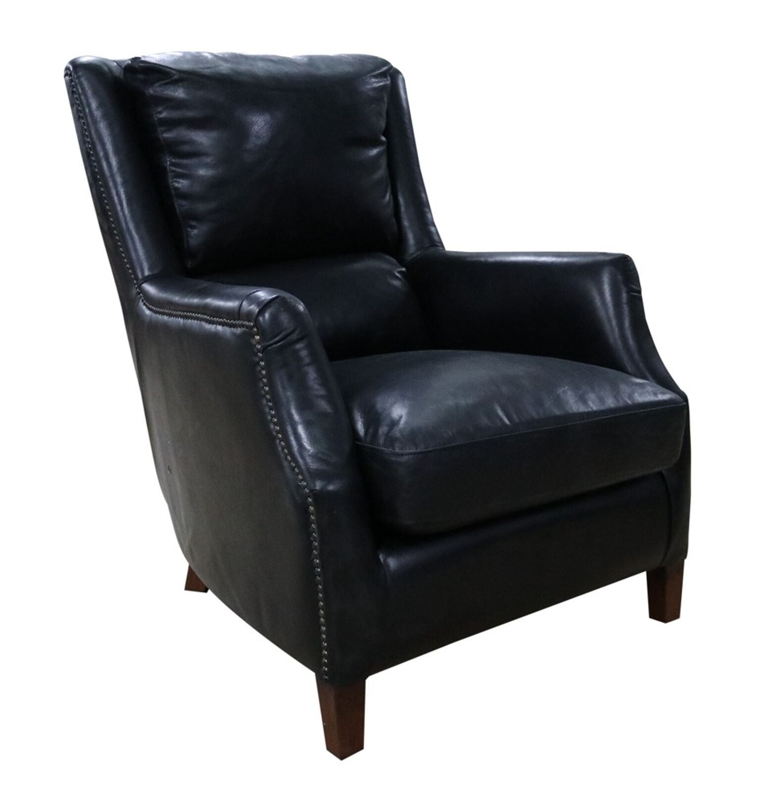 Product photograph of Crofter Vintage Black Distressed Leather High Back Chair from Designer Sofas 4U