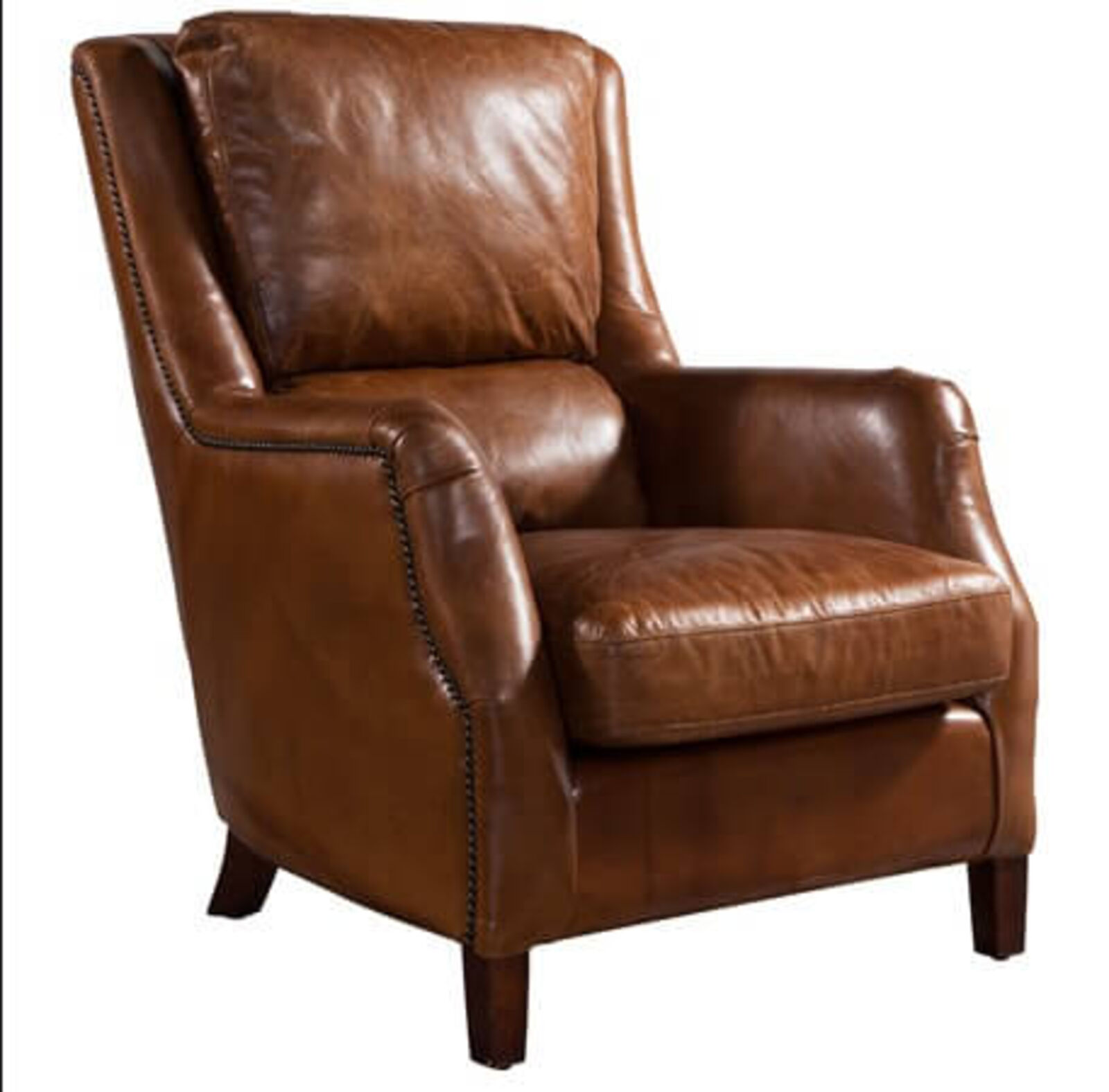 Product photograph of Crofter Vintage Distressed Leather High Back Chair from Designer Sofas 4U