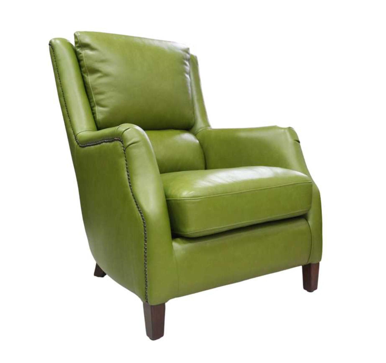 Product photograph of Crofter Vintage Olive Green Leather High Back Chair from Designer Sofas 4U