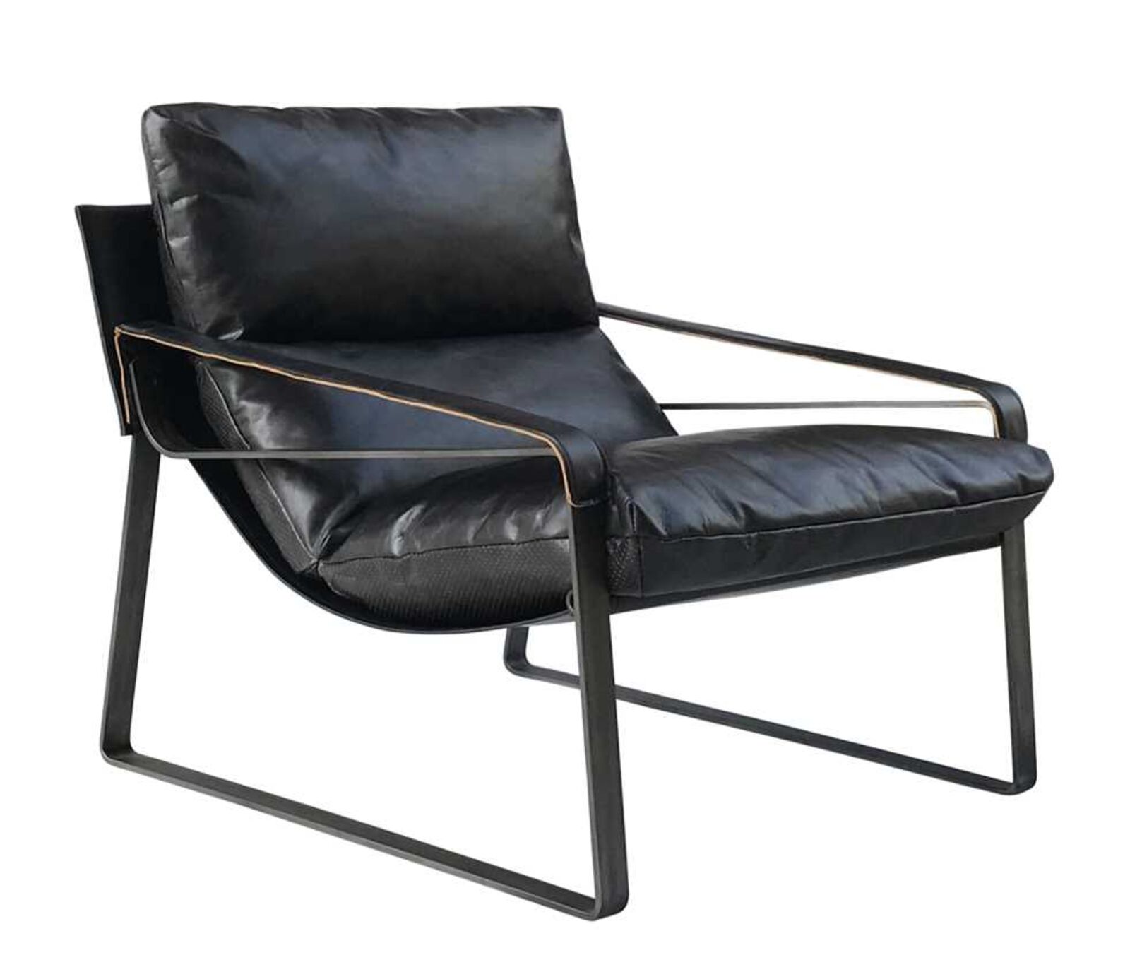Product photograph of Dainton Vintage Nappa Black Leather Chair from Designer Sofas 4U