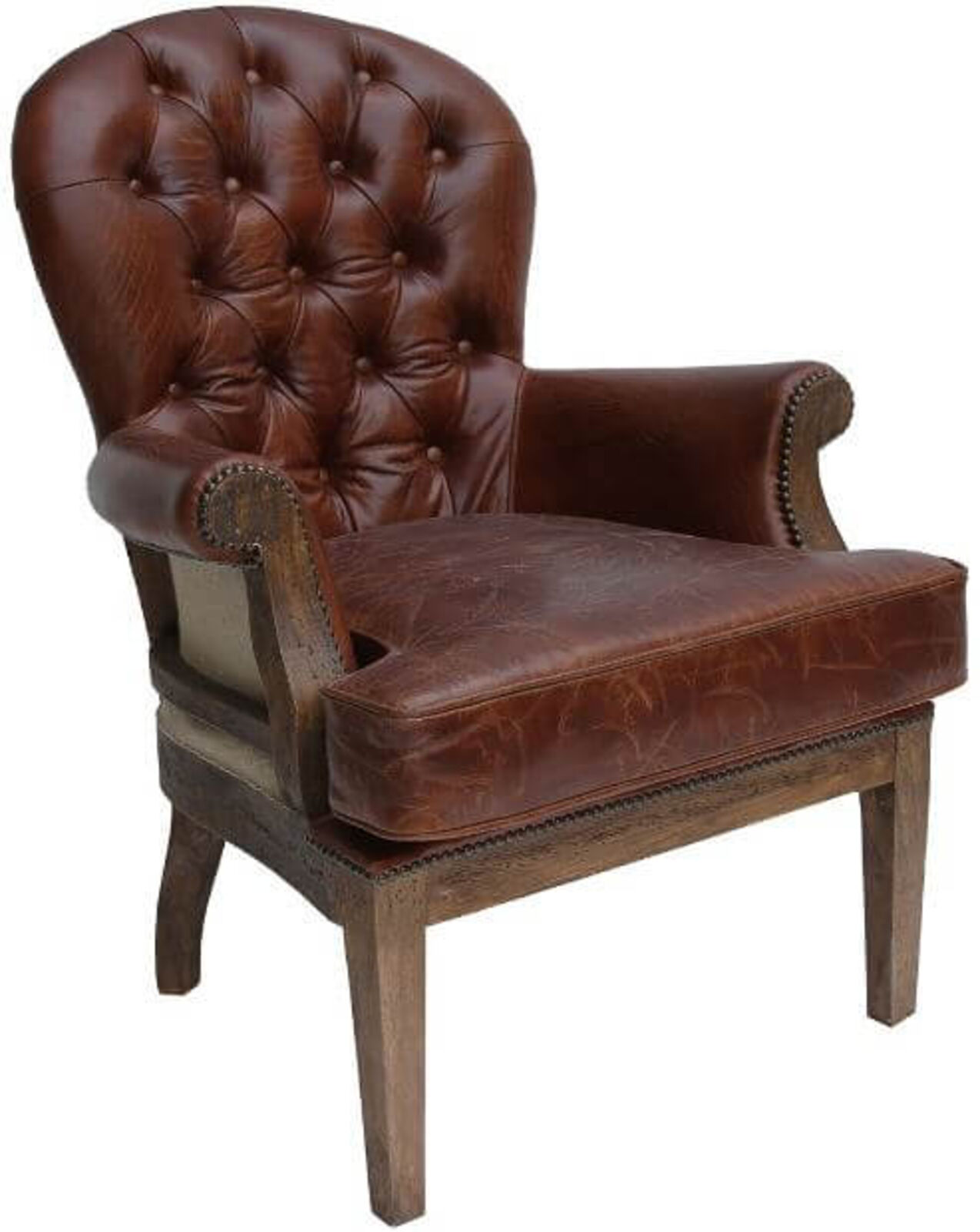 Product photograph of Deconstructed Estate Vintage Leather Armchair from Designer Sofas 4U