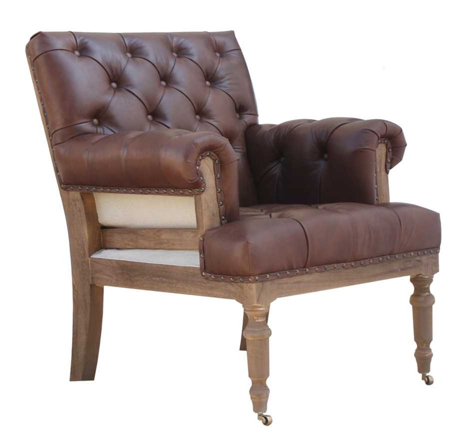 Product photograph of Deconstructed Stanley Vintage Leather Armchair from Designer Sofas 4U