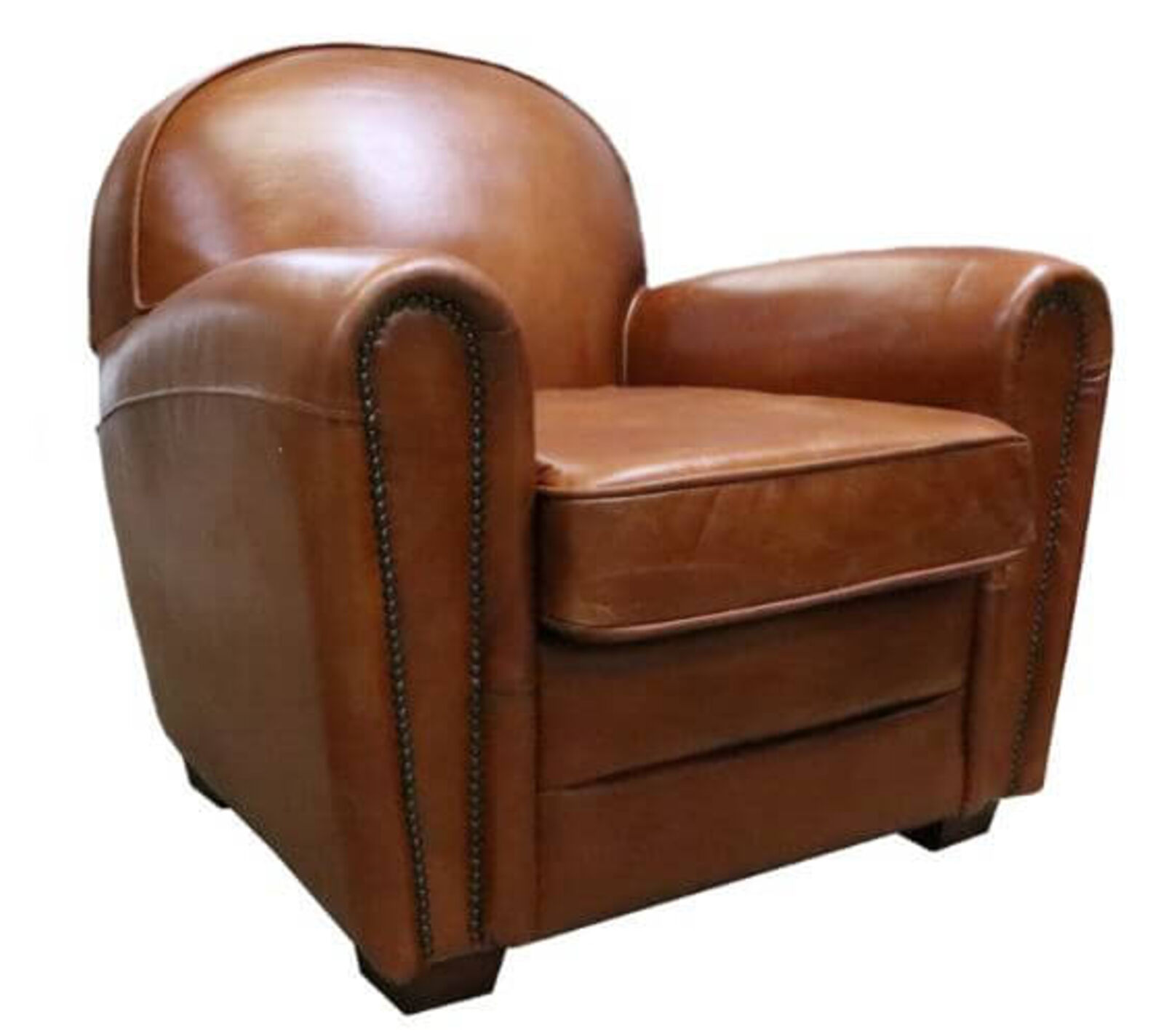 Product photograph of Victor Distressed Leather Vintage Tan Club Chair from Designer Sofas 4U