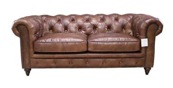 Earle Chesterfield Chocolate Brown Leather Sofa
