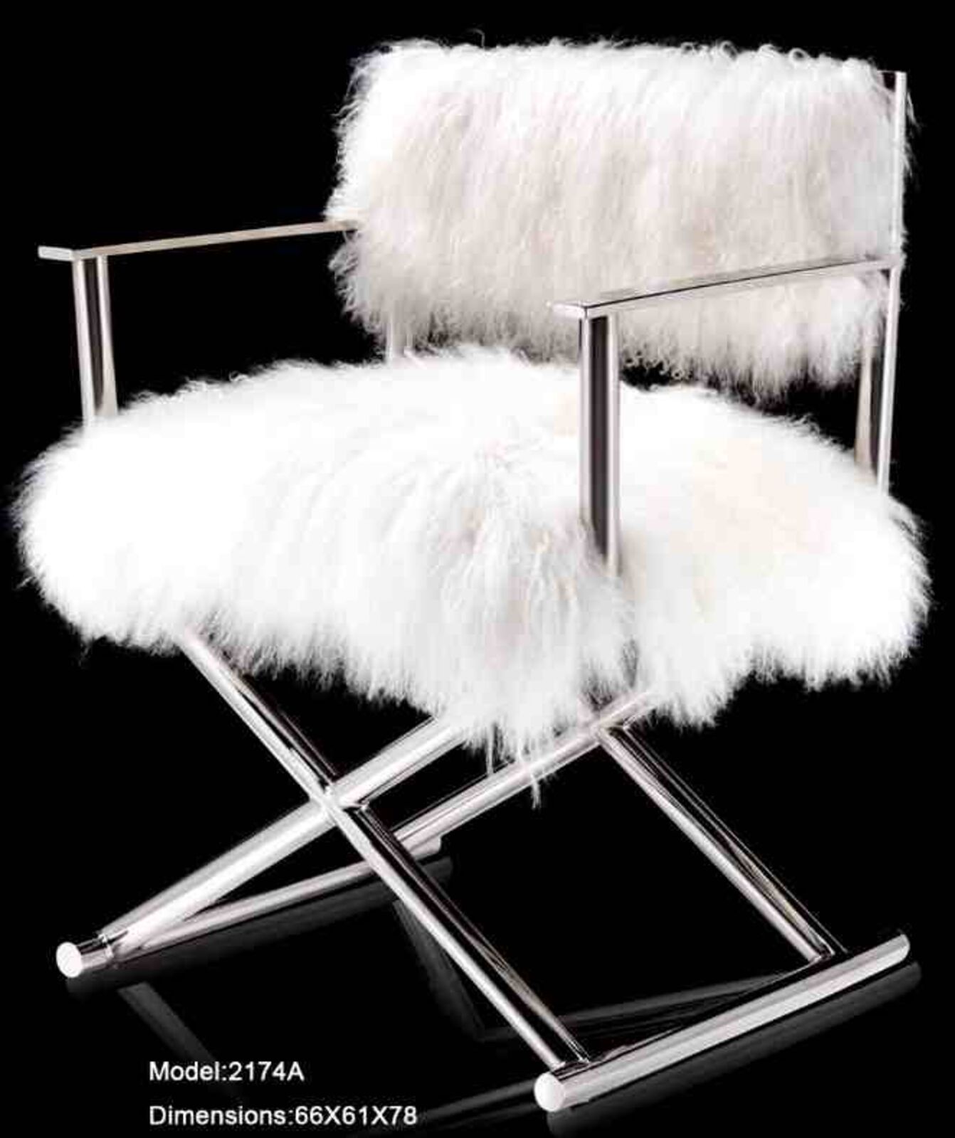 Product photograph of Fluffy Directors Chair from Designer Sofas 4U