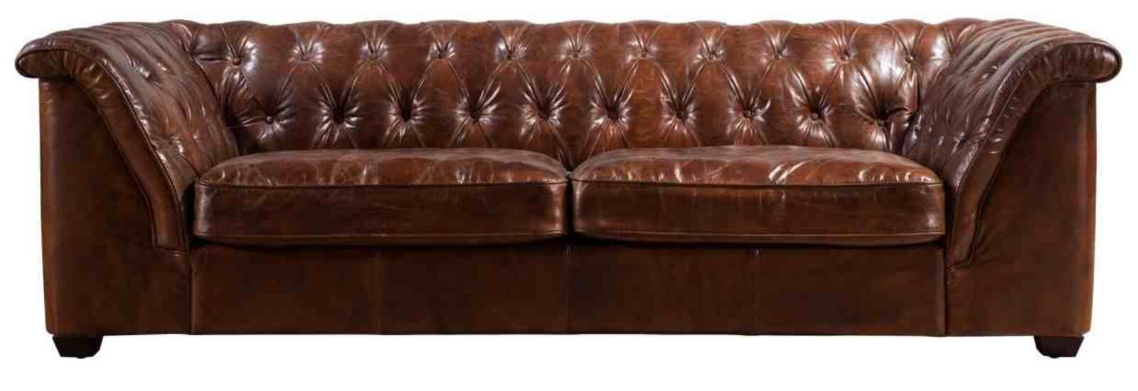 Product photograph of Gable Chesterfield Vintage Distressed Leather Sofa from Designer Sofas 4U