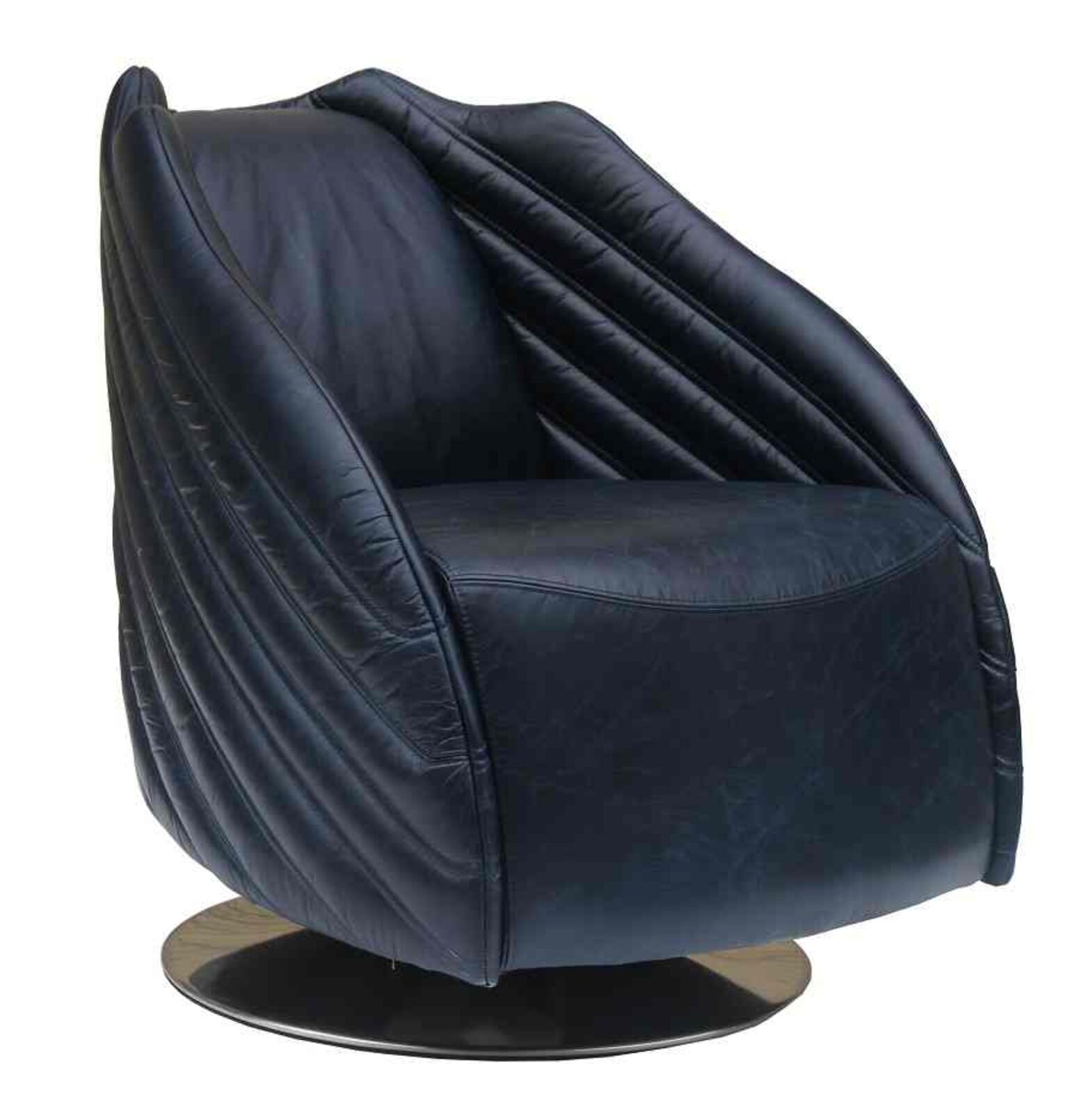 Product photograph of Galaxy Swivel Vintage Leather Armchair from Designer Sofas 4U