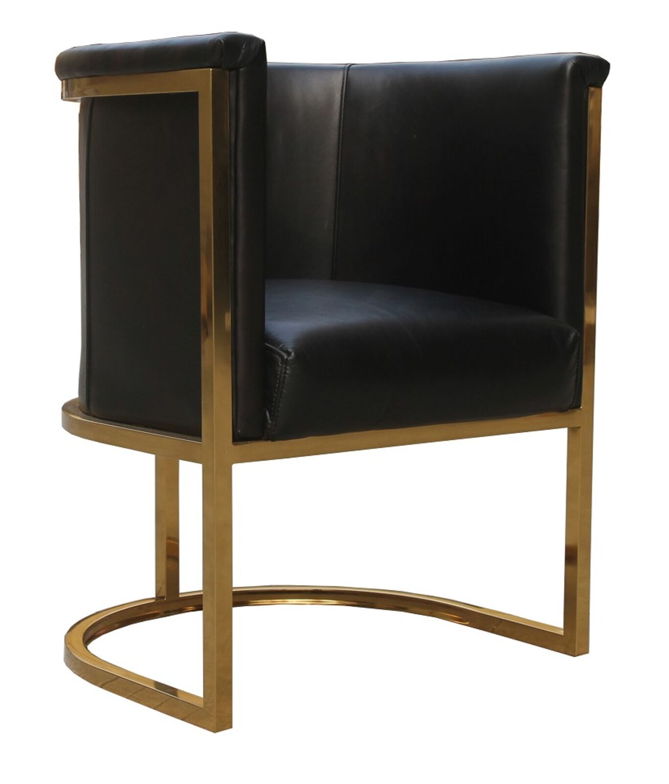 Product photograph of Gold Frame Vintage Leather Tub Chair from Designer Sofas 4U