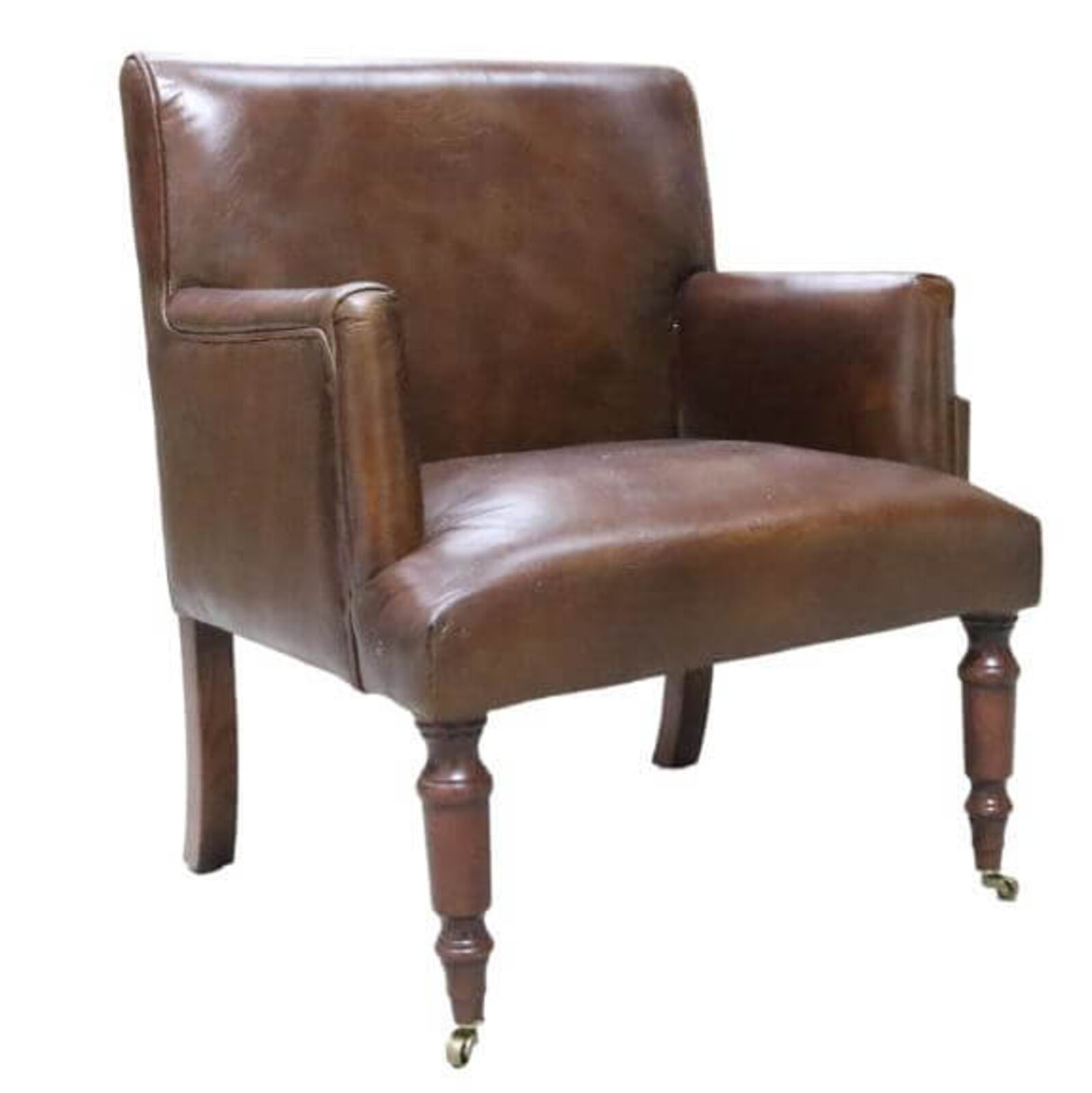 Product photograph of Grayson Distressed Vintage Brown Leather Armchair from Designer Sofas 4U
