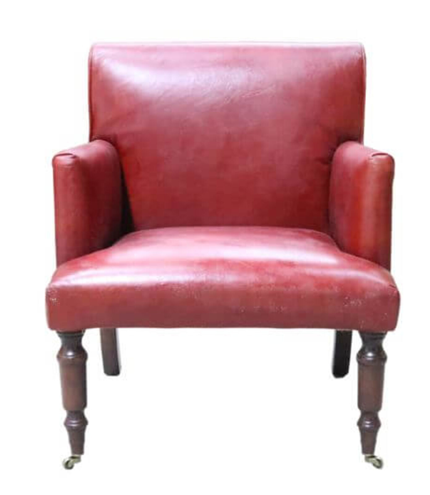 Product photograph of Grayson Distressed Vintage Rouge Red Leather Armchair from Designer Sofas 4U