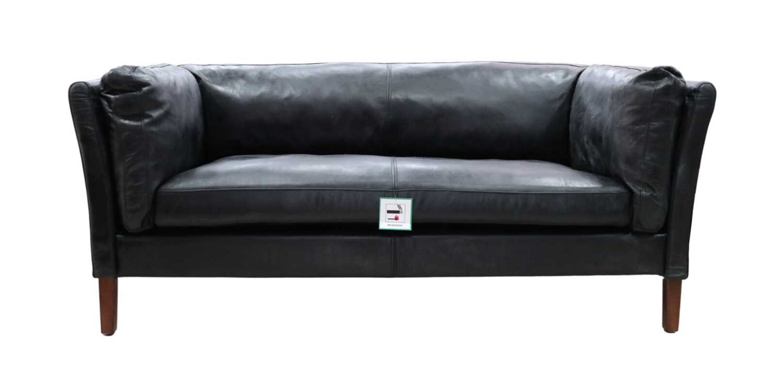 Product photograph of Special Offer Groucho 3 Seater Settee Sofa Vintage Black Distressed Real Leather Ex Display from Designer Sofas 4U