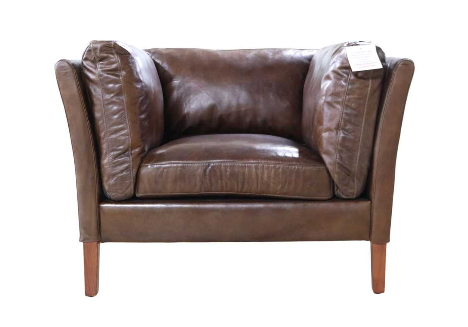 Product photograph of Groucho Vintage Brown Distressed Leather Armchair from Designer Sofas 4U