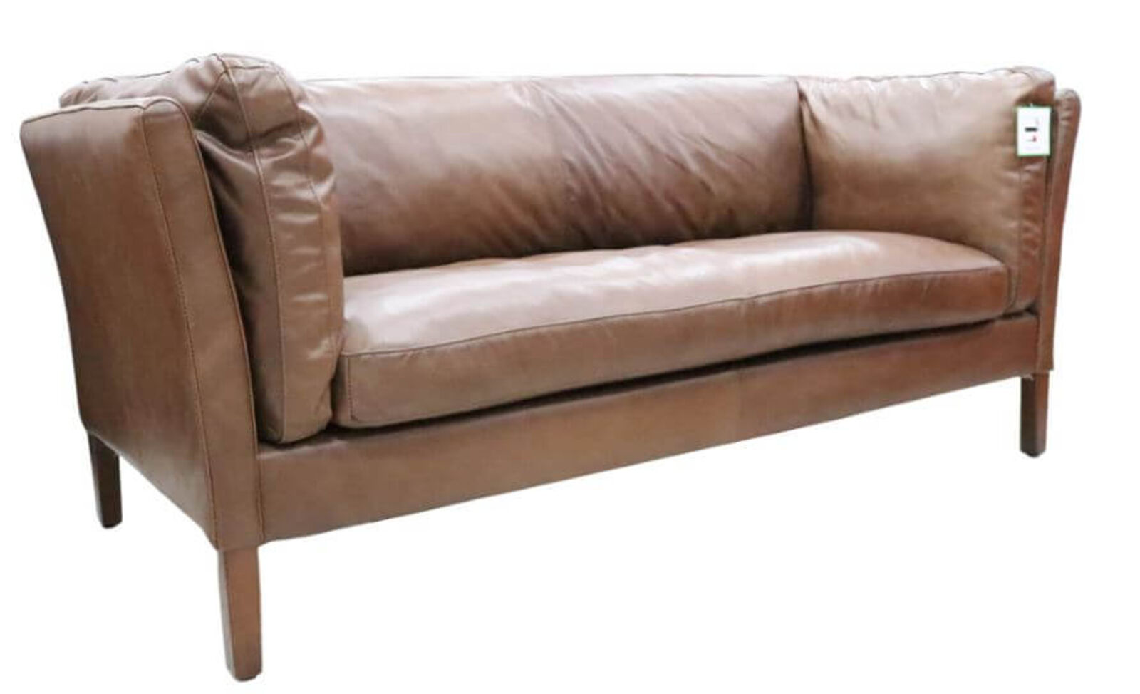 Product photograph of Groucho Vintage Nappa Chocolate Brown Leather 3 Seater Settee Sofa from Designer Sofas 4U