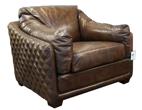 Hudson Luxury Vintage Retro Armchair Brown Distressed Leather Sofa