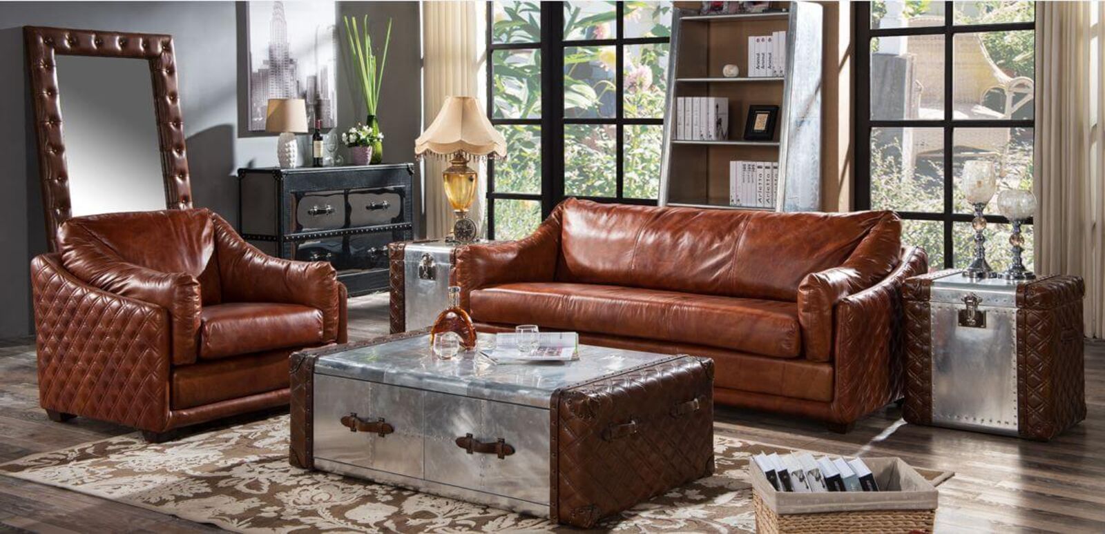 Product photograph of Hudson Vintage Retro Distressed Leather Settee Sofa Suite from Designer Sofas 4U