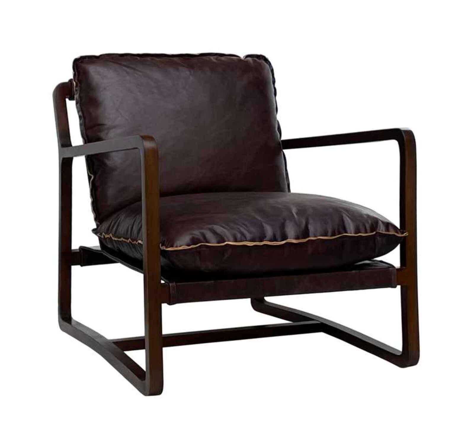 Product photograph of Johnstone Vintage Cuba Brown Leather Armchair from Designer Sofas 4U