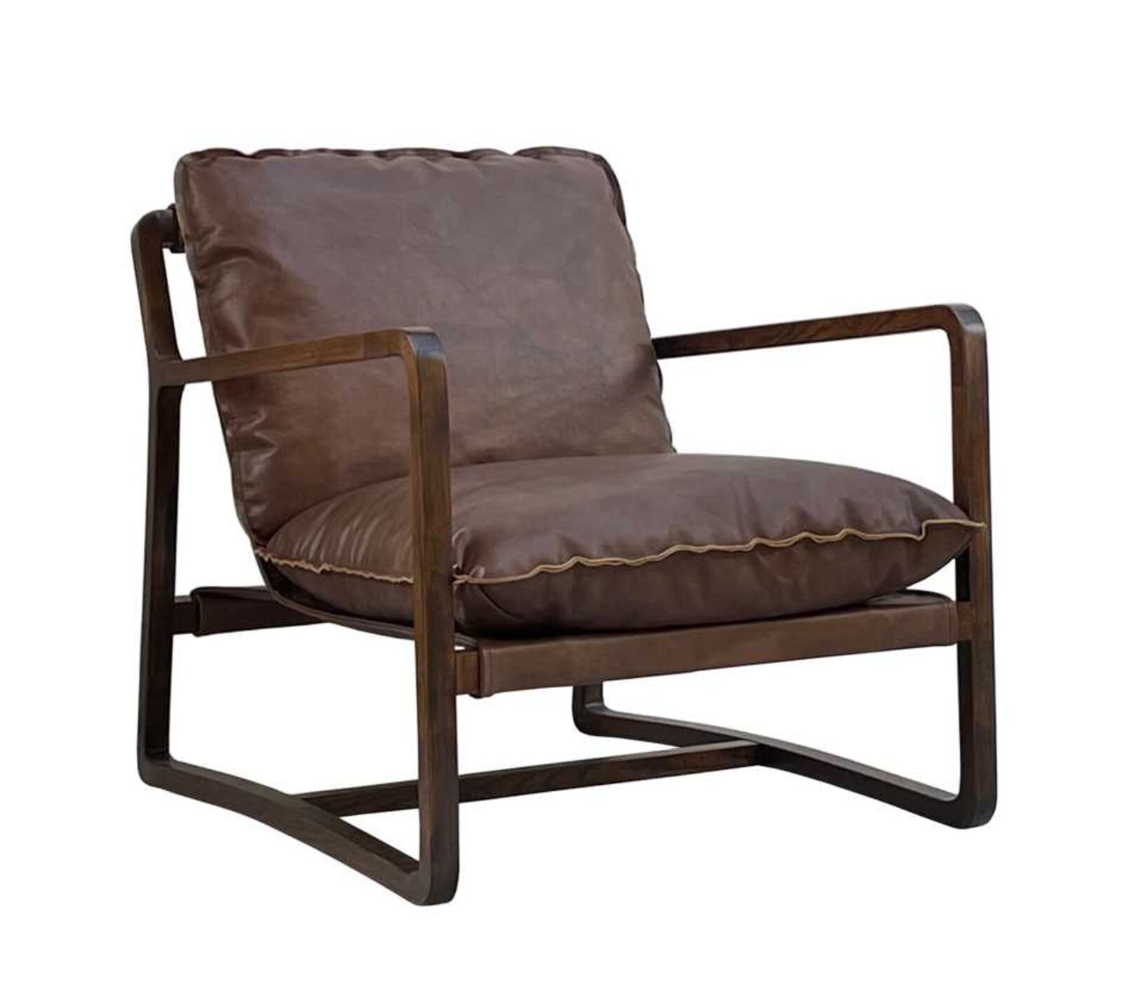 Product photograph of Johnstone Vintage Mexico Brown Leather Armchair from Designer Sofas 4U