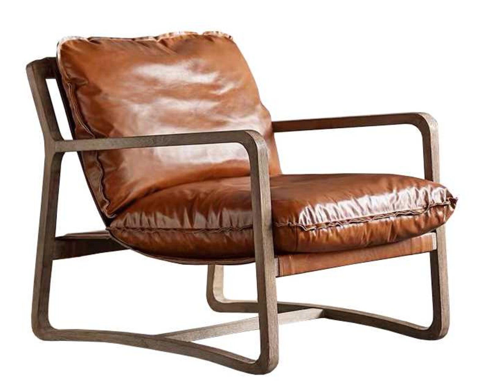 Product photograph of Johnstone Vintage Tan Leather Armchair from Designer Sofas 4U