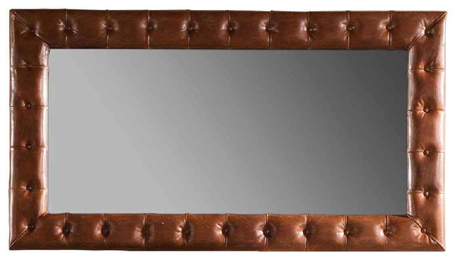 Product photograph of Leather Mirror from Designer Sofas 4U