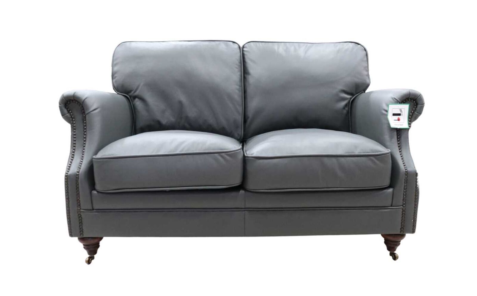 Product photograph of Luxury Vintage 2 Seater Settee Sofa Nappa Grey Leather from Designer Sofas 4U