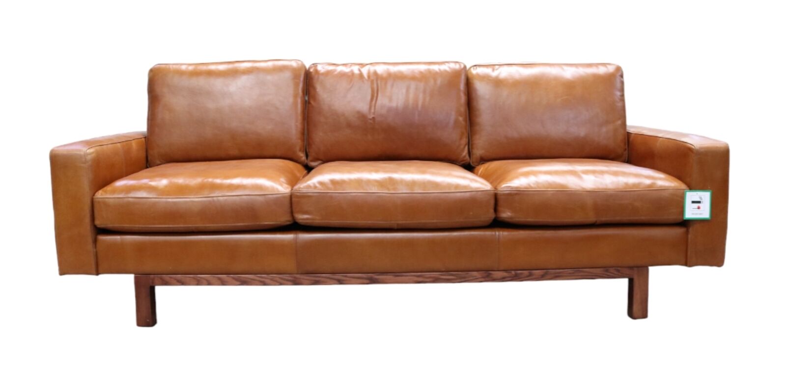 Product photograph of Madison Vintage Caramel Tan Leather Sofa from Designer Sofas 4U