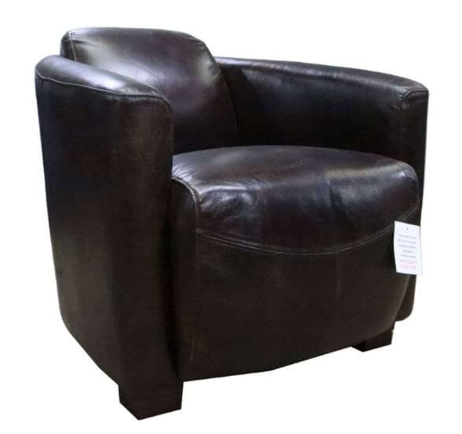 Product photograph of Marlborough Vintage Distressed Tobacco Brown Leather Tub Chair from Designer Sofas 4U