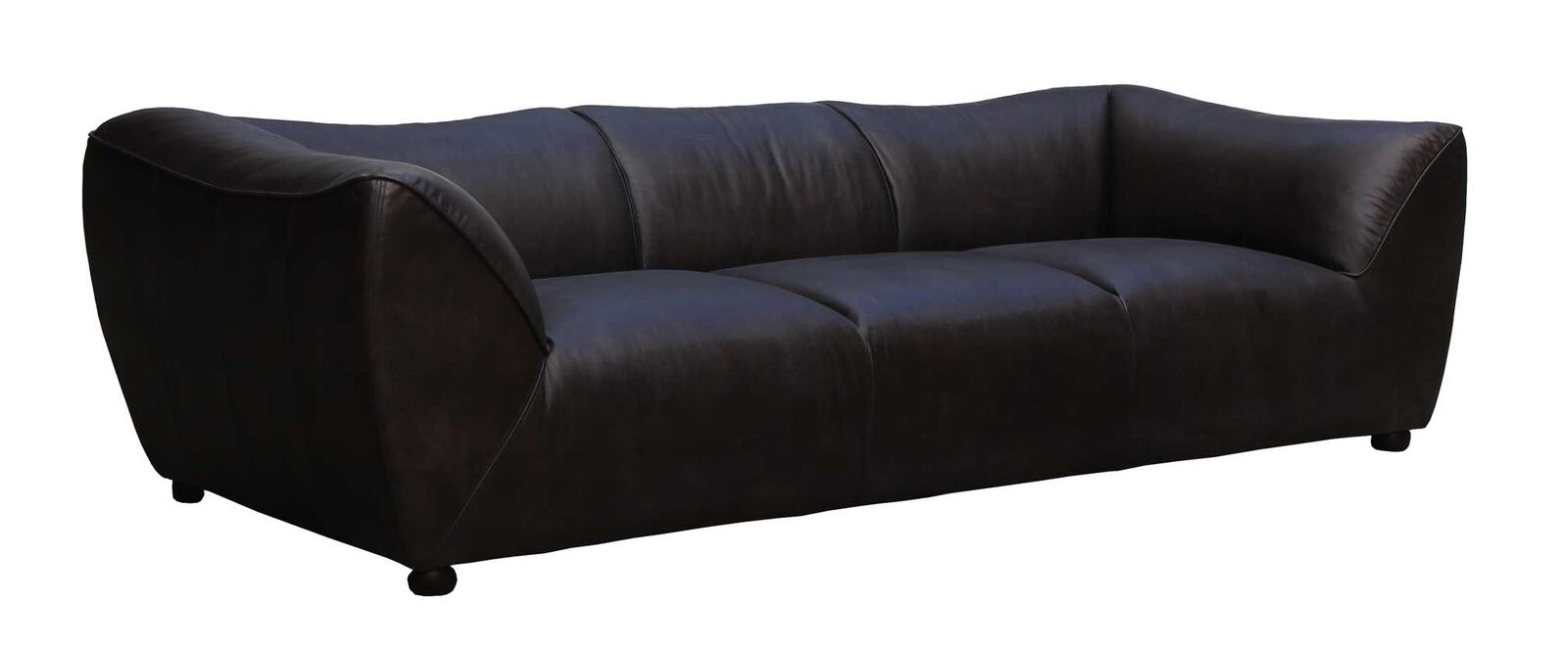 Product photograph of Monte Carlo Vintage Nappa Ebony Leather 3 Seater Sofa from Designer Sofas 4U