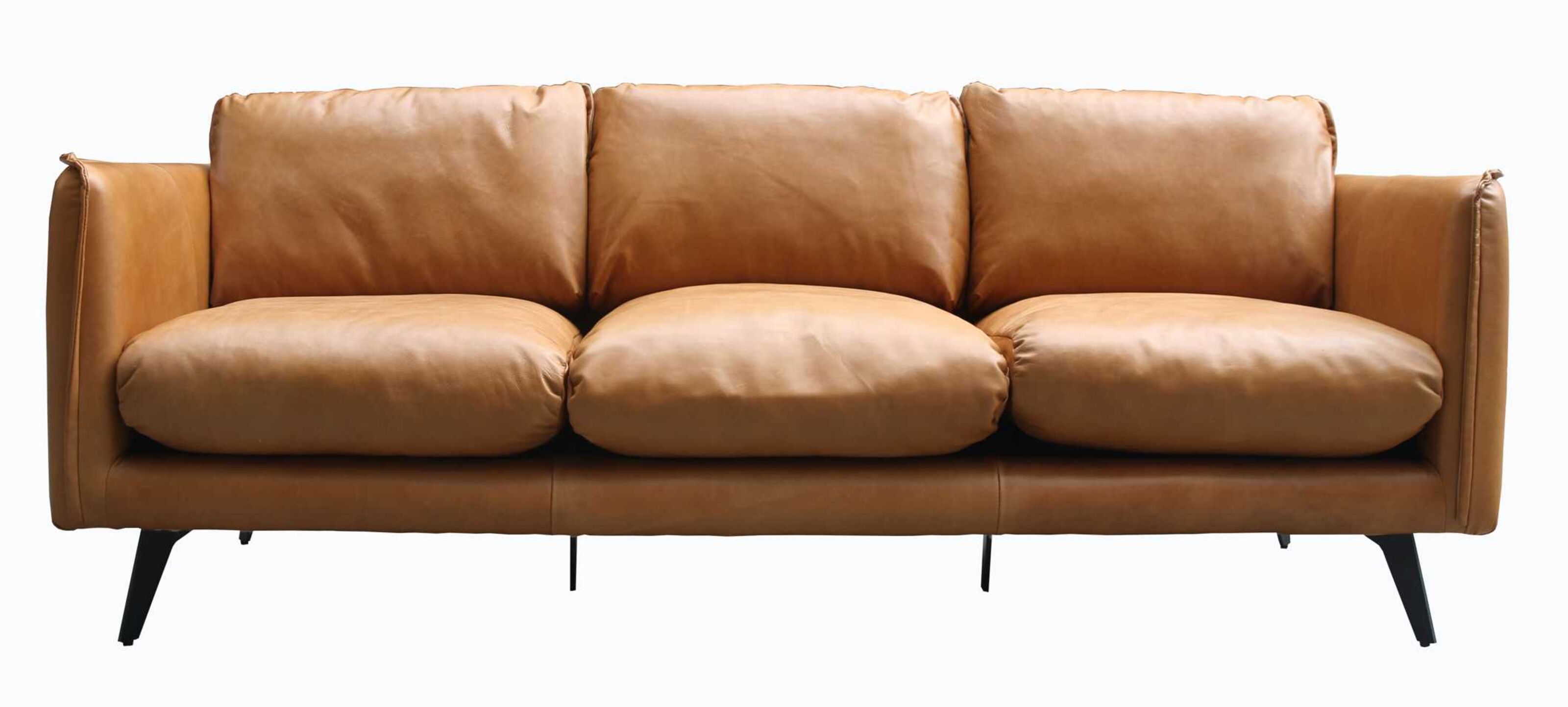 Leather couch deals orange