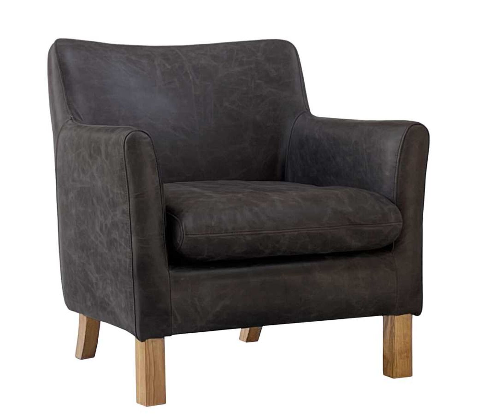 Product photograph of Pierre Vintage Nappa Cuba Brown Leather Armchair from Designer Sofas 4U