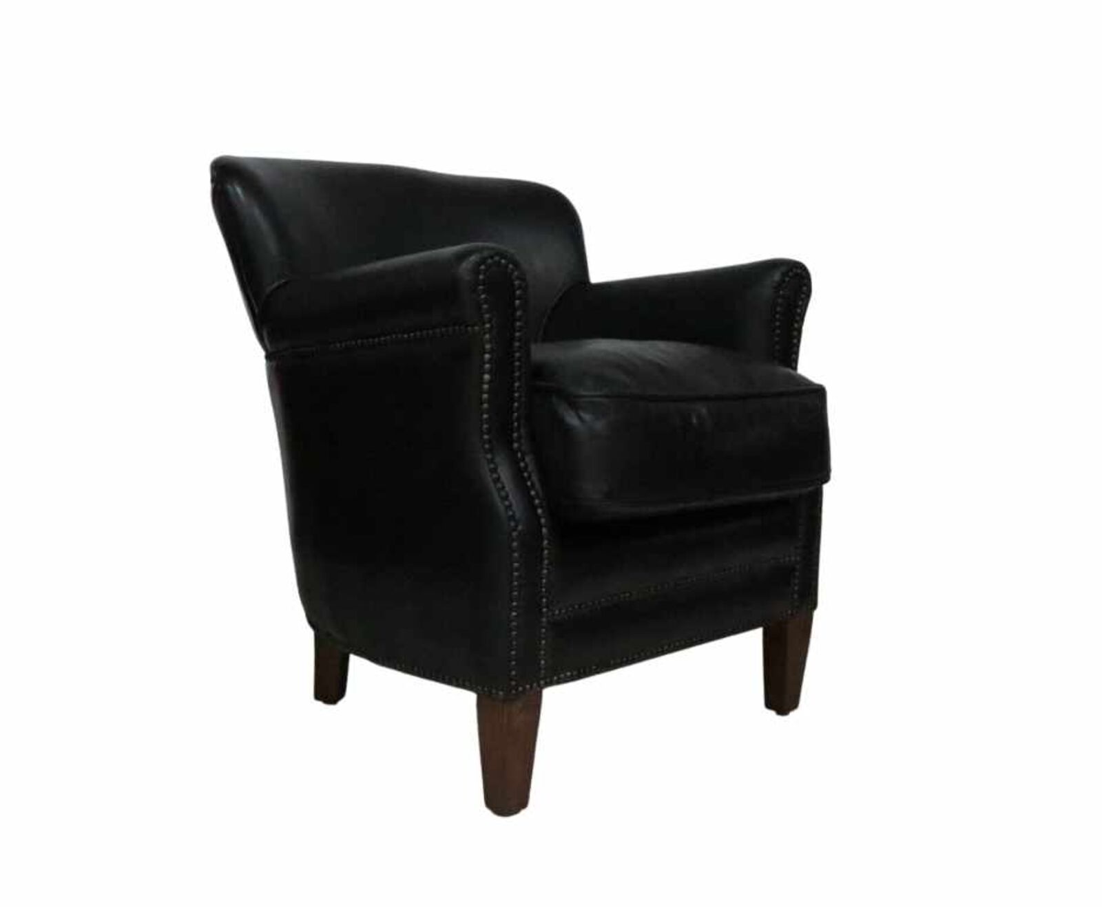 Product photograph of Professor Vintage Black Distressed Real Leather Armchair from Designer Sofas 4U