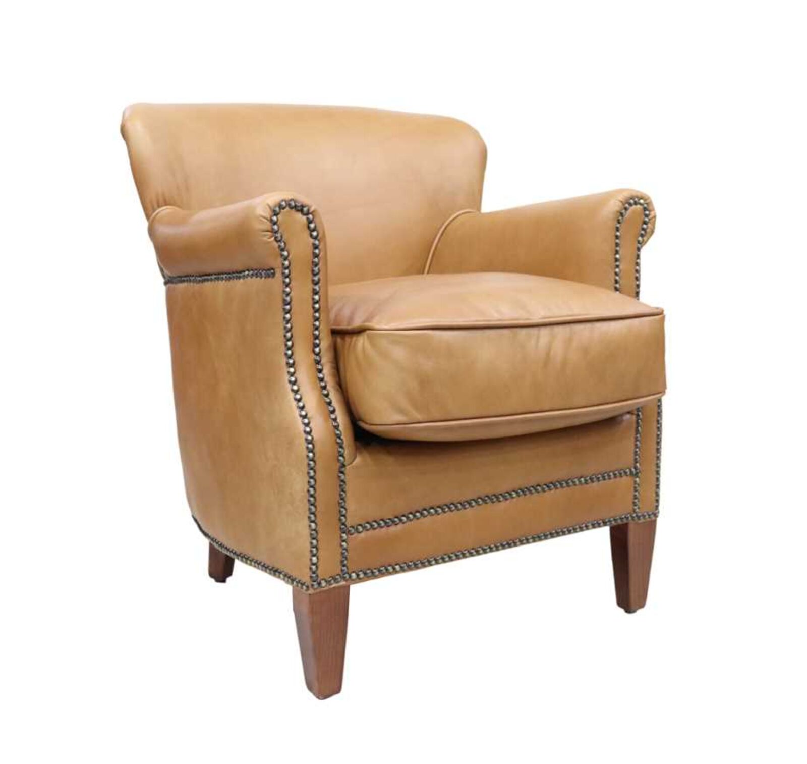 Product photograph of Professor Caramel Tan Vintage Nappa Real Leather Armchair from Designer Sofas 4U