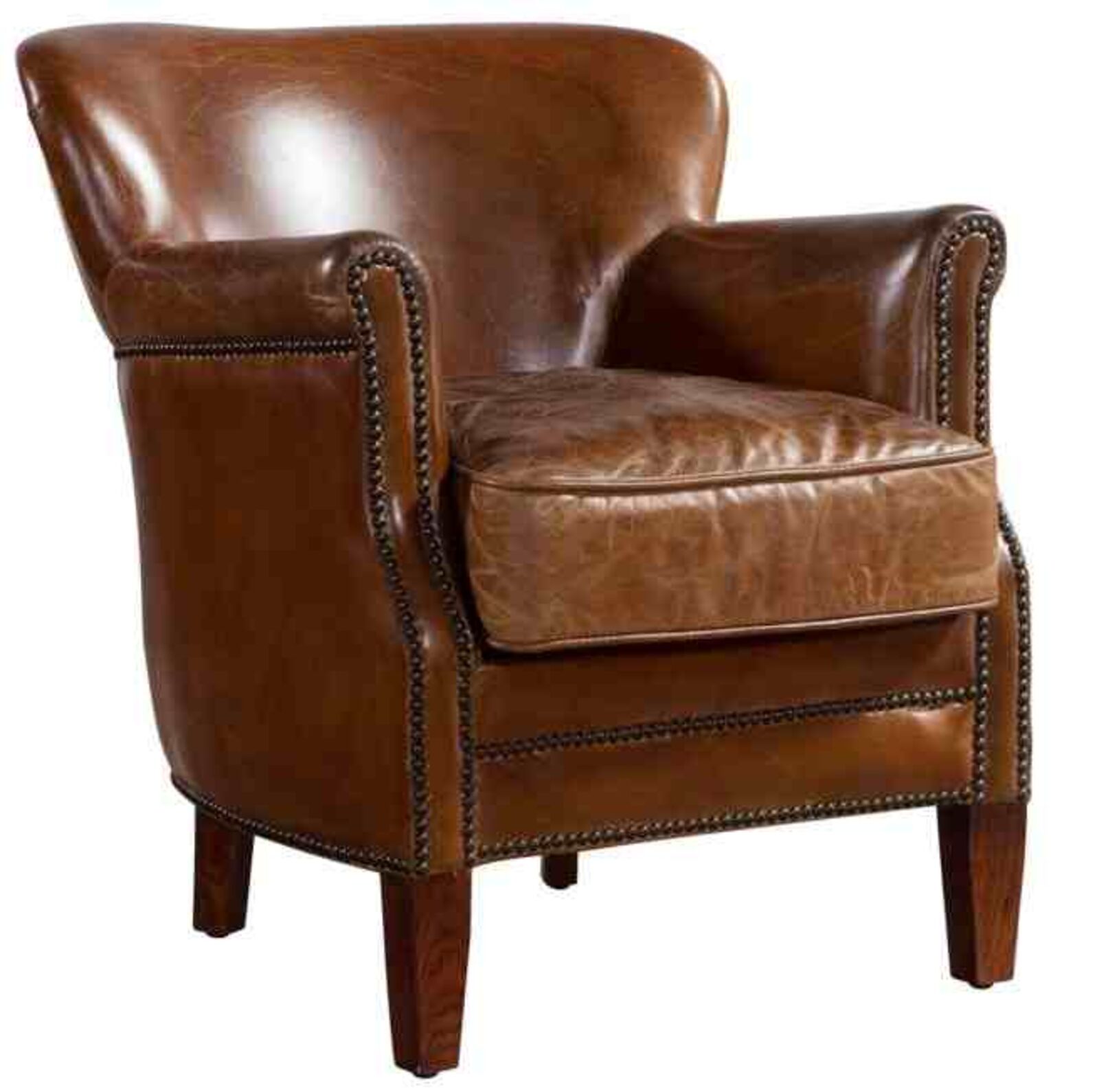 Product photograph of Professor Vintage Distressed Real Leather Armchair from Designer Sofas 4U